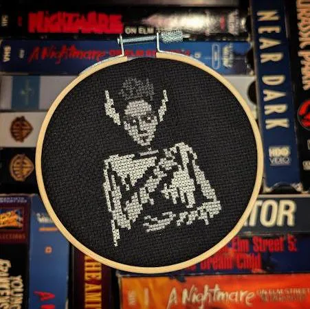 Mini Bride of Frankenstein cross-stitch pattern