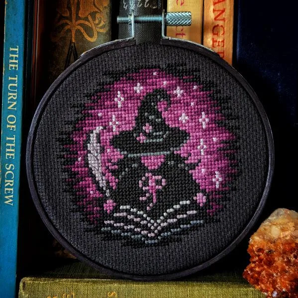 Mini Book Witch cross-stitch pattern