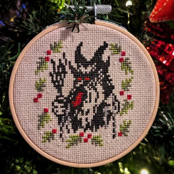 Mini Krampus cross-stitch pattern