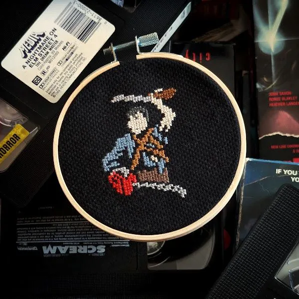 Mini Ash Williams cross-stitch pattern
