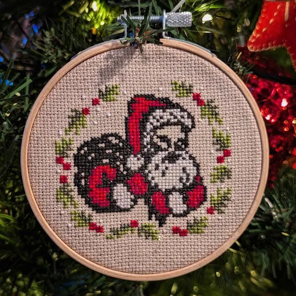 Mini Father Christmas Santa cross-stitch pattern