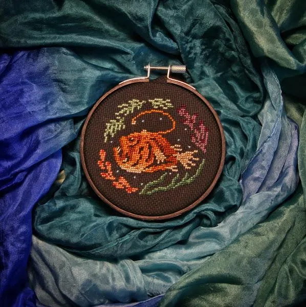 Anglerfish cross-stitch pattern