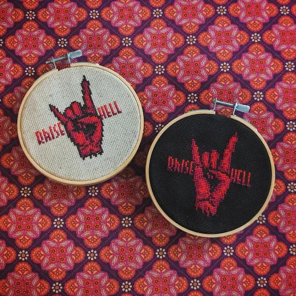 Raise Hell cross-stitch pattern — view 2