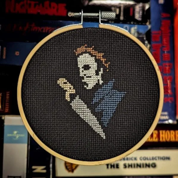 Mini Michael Myers cross-stitch pattern
