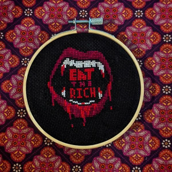 Eat the Rich cross-stitch pattern