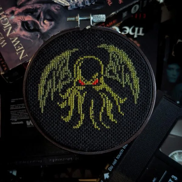 Mini Cthulu cross-stitch pattern